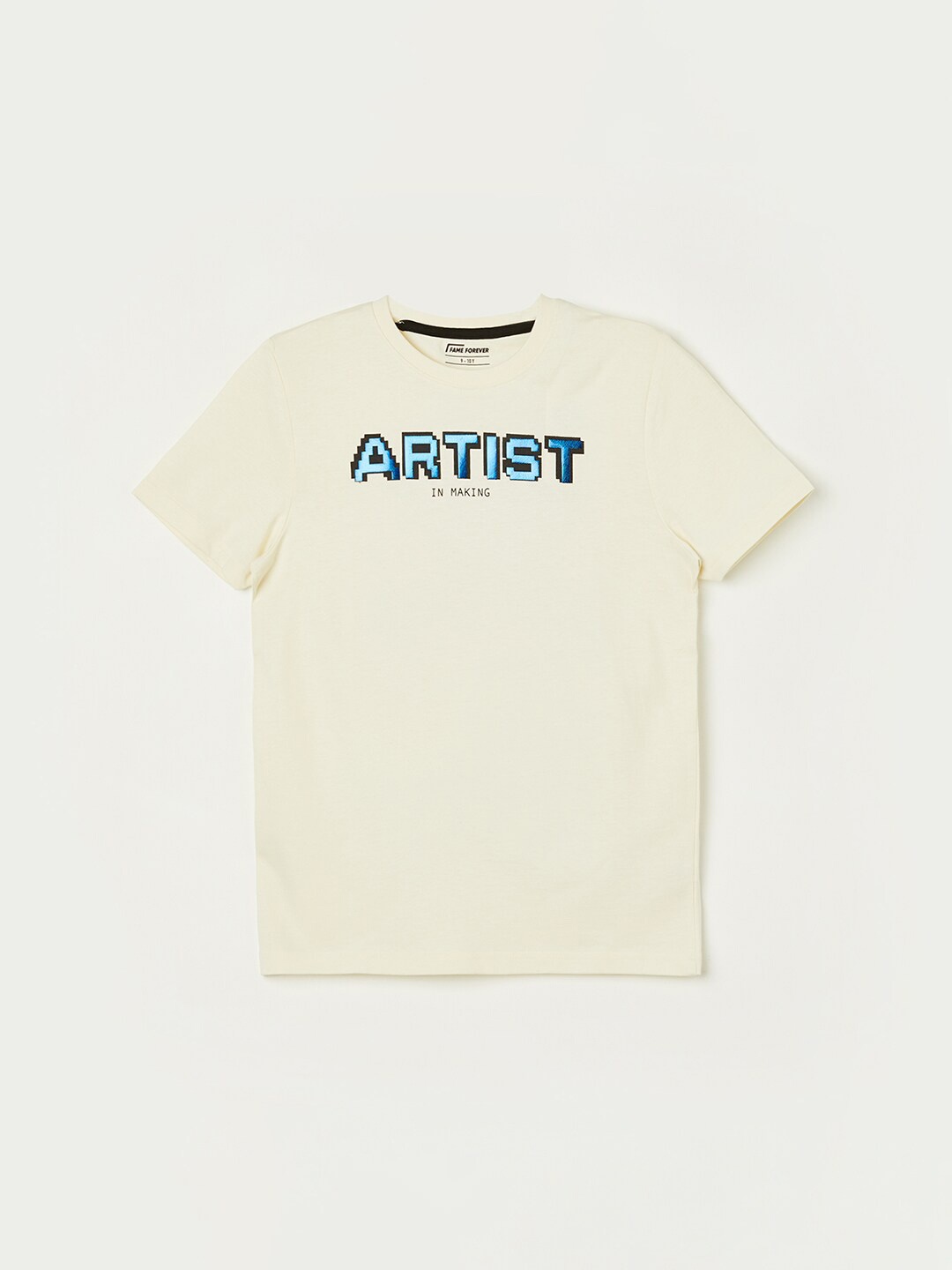 

Fame Forever by Lifestyle Boys Typography Printed Polo Collar Cotton T-shirt, Beige
