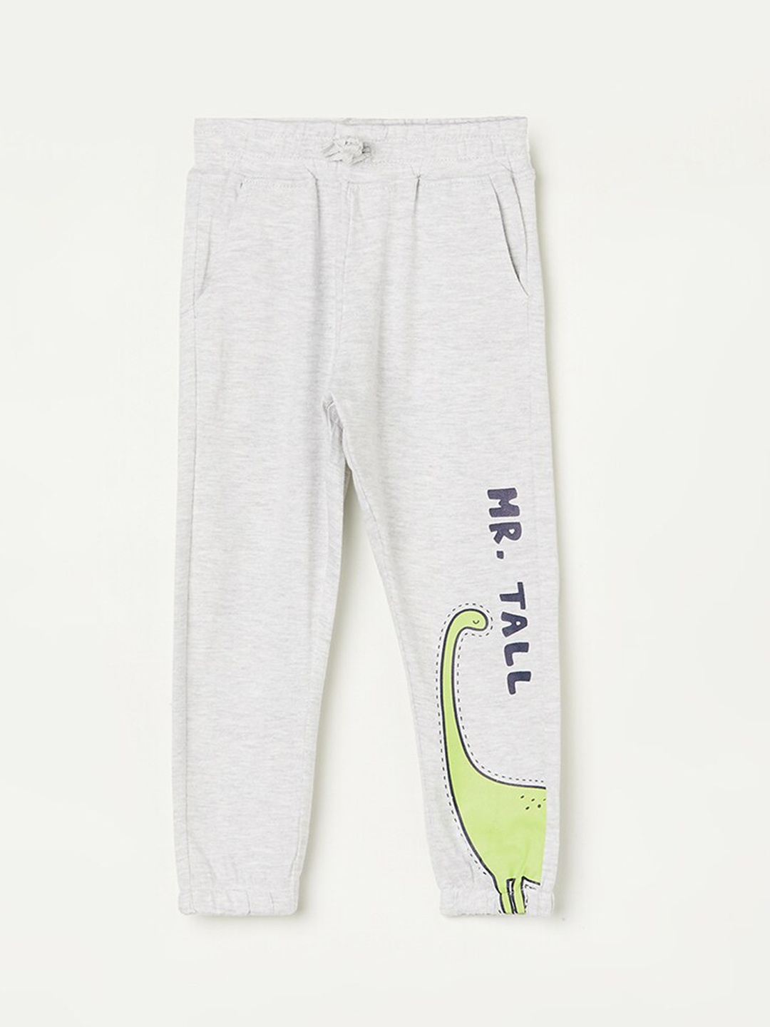 

Juniors by Lifestyle Infant Boys Printed Mid-Rise Cotton Joggers, Grey melange
