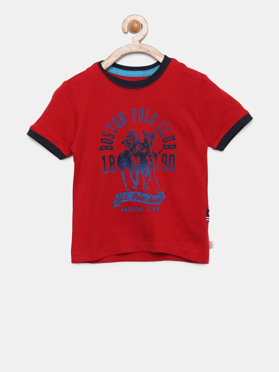 

U.S. Polo Assn. Kids Boys Red Printed T-shirt