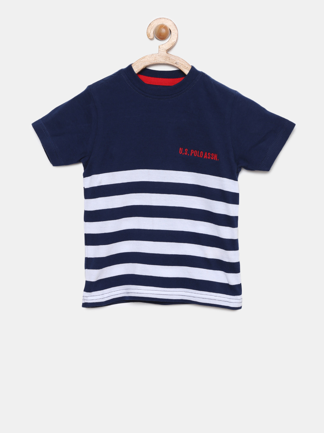 

U.S. Polo Assn. Kids Boys Navy & White Striped T-shirt, Navy blue