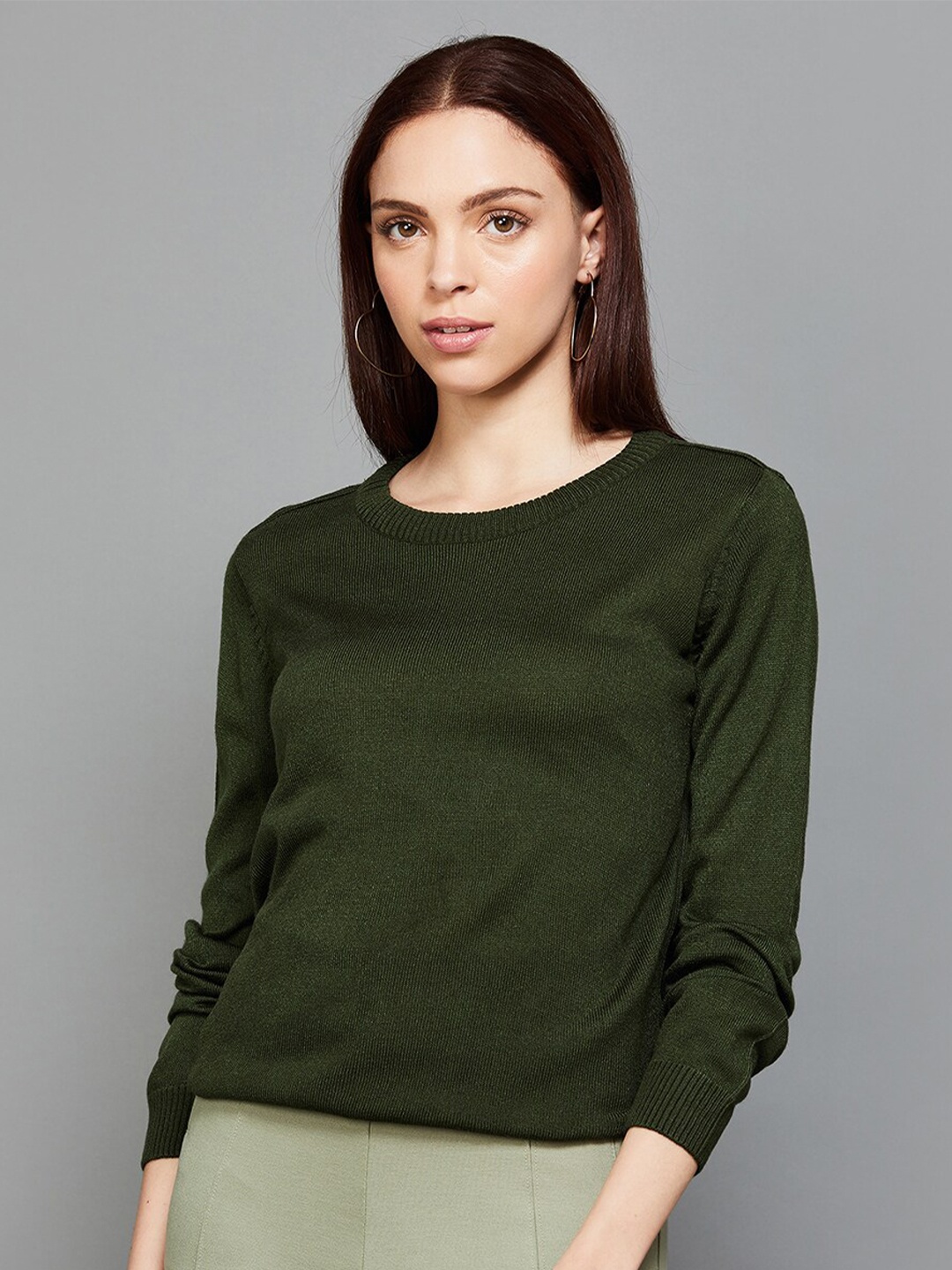 

Fame Forever by Lifestyle Round Neck Pullover, Green