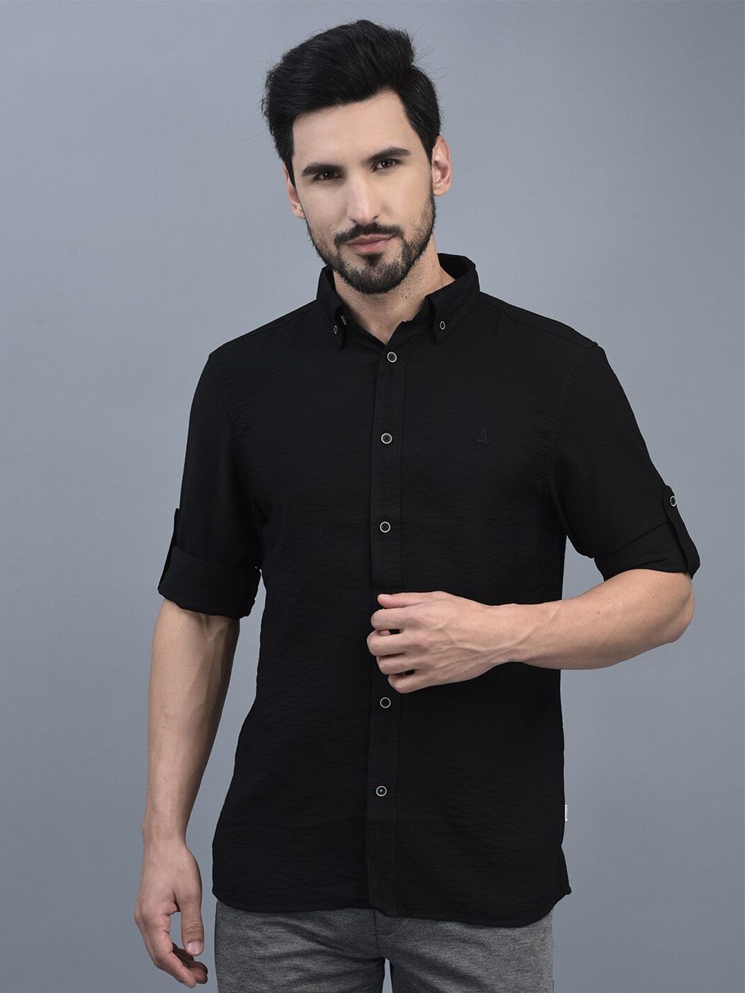 

CANOE Smart Opaque Casual Shirt, Black