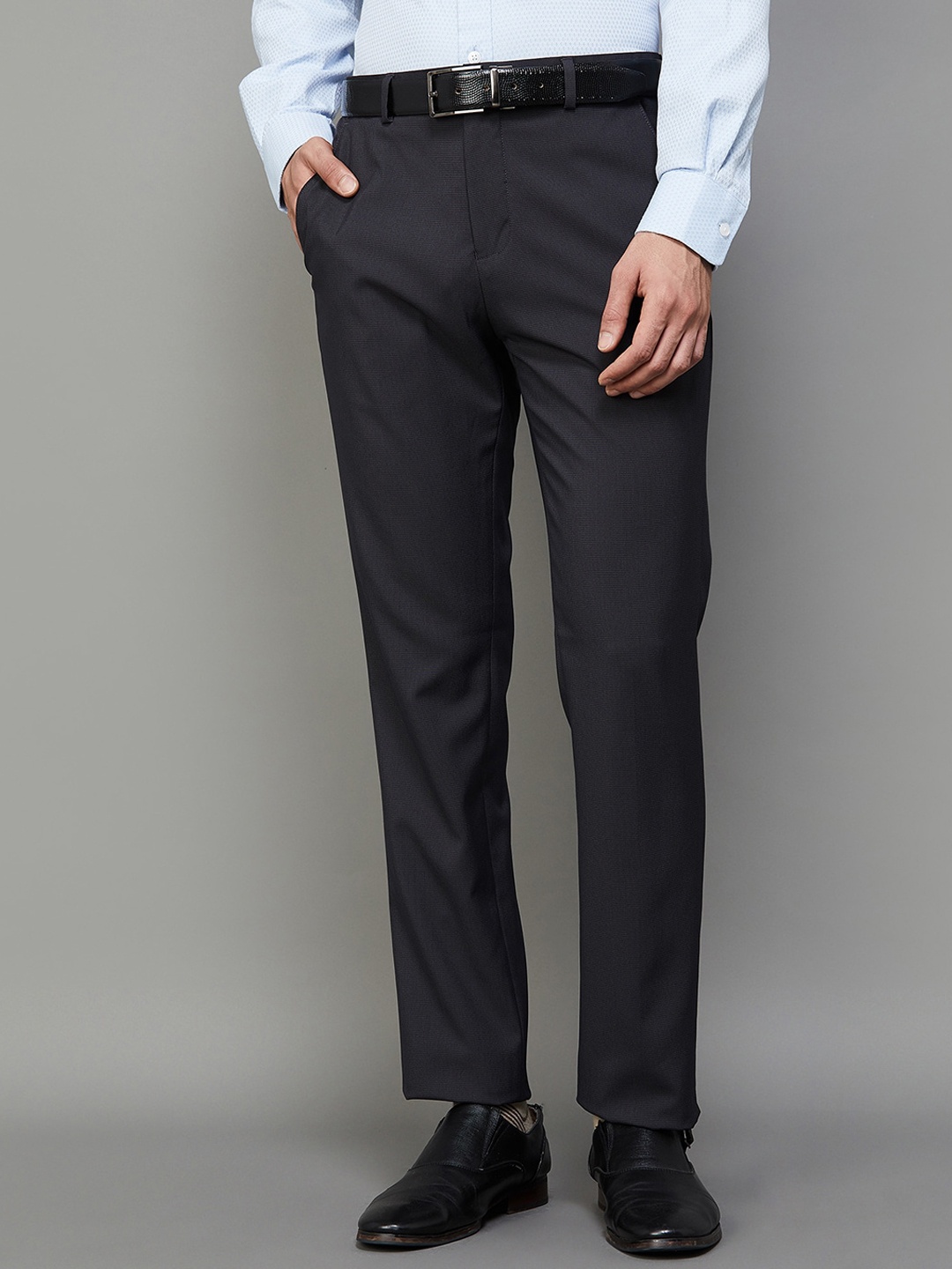 

CODE by Lifestyle Men Mid-Rise Formal Trousers, Charcoal