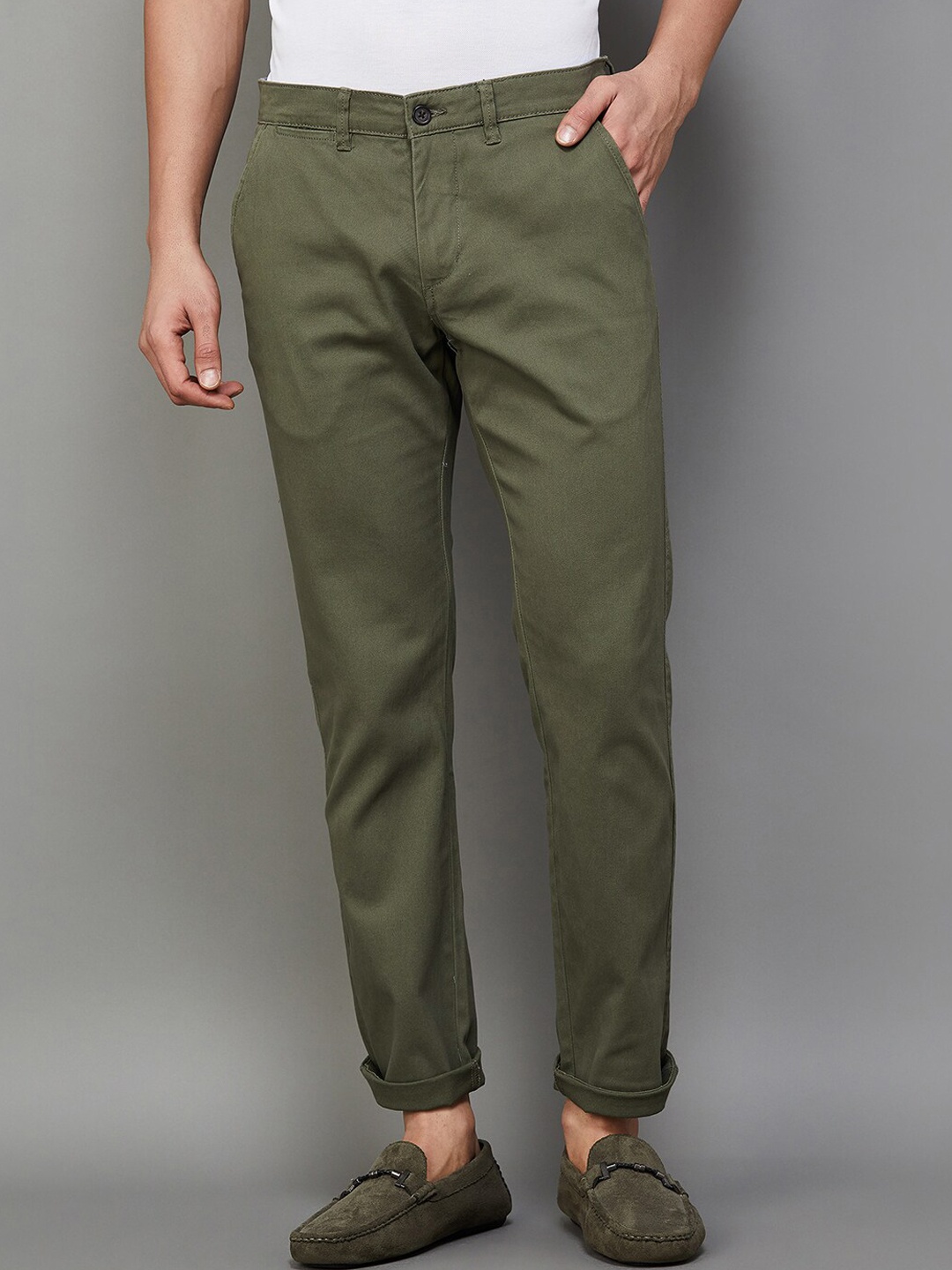 

CODE by Lifestyle Men Mid Rise Cotton Chinos, Green