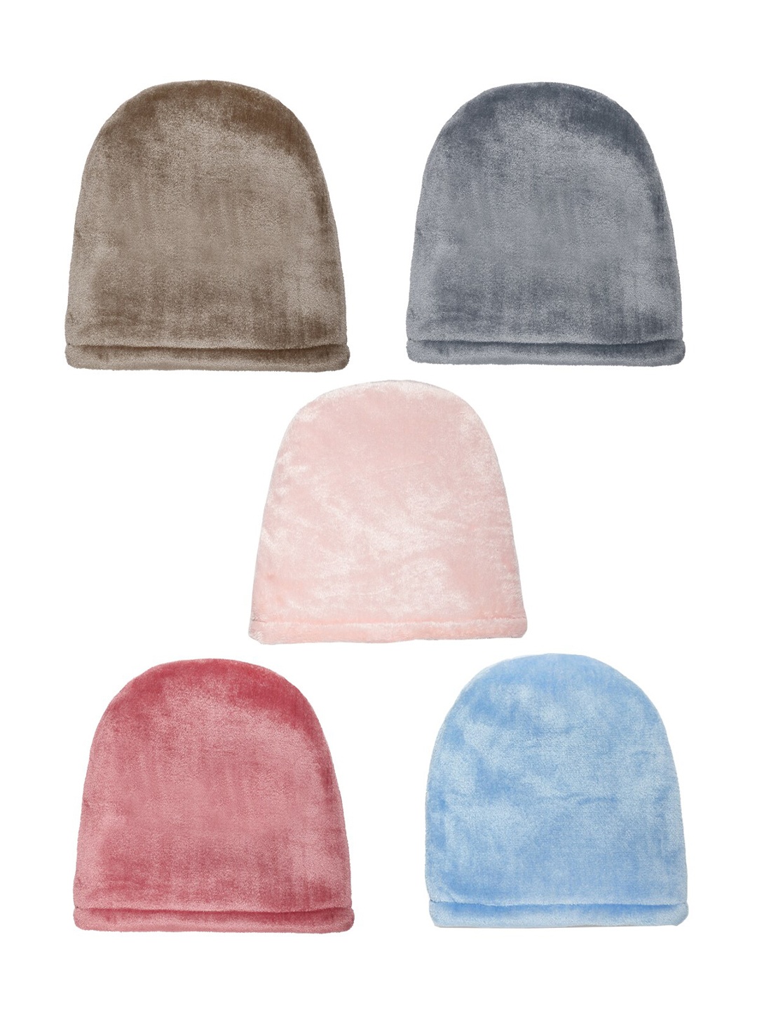 

KLOTTHE Men Pack Of 5 Woolen Beanie, Pink