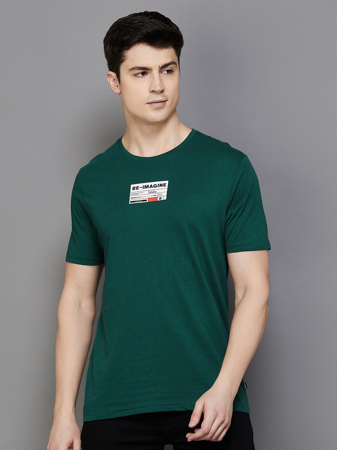 

Fame Forever by Lifestyle Round Neck Cotton T-shirt, Green