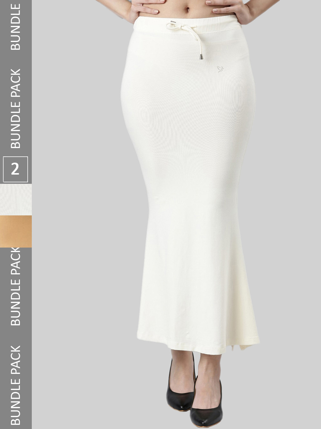 

TWIN BIRDS Pack Of 2 Mid-Rise Saree Shapewear, Beige