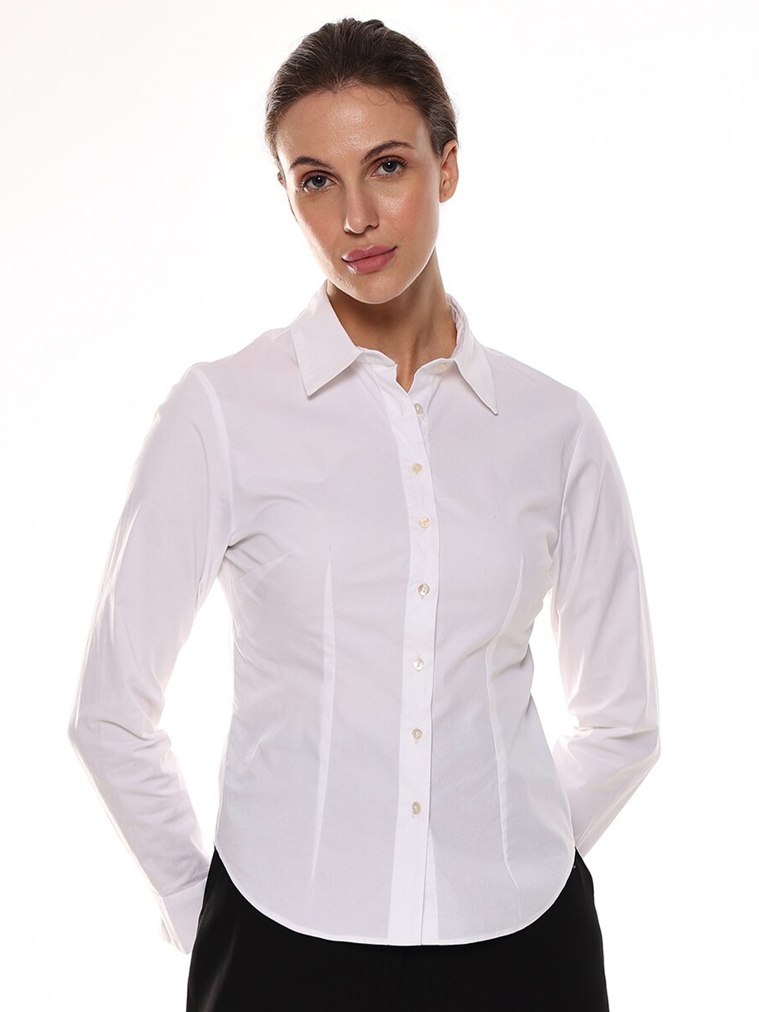 

Gazillion Snug Tailored Fit Cotton Formal Shirt, White