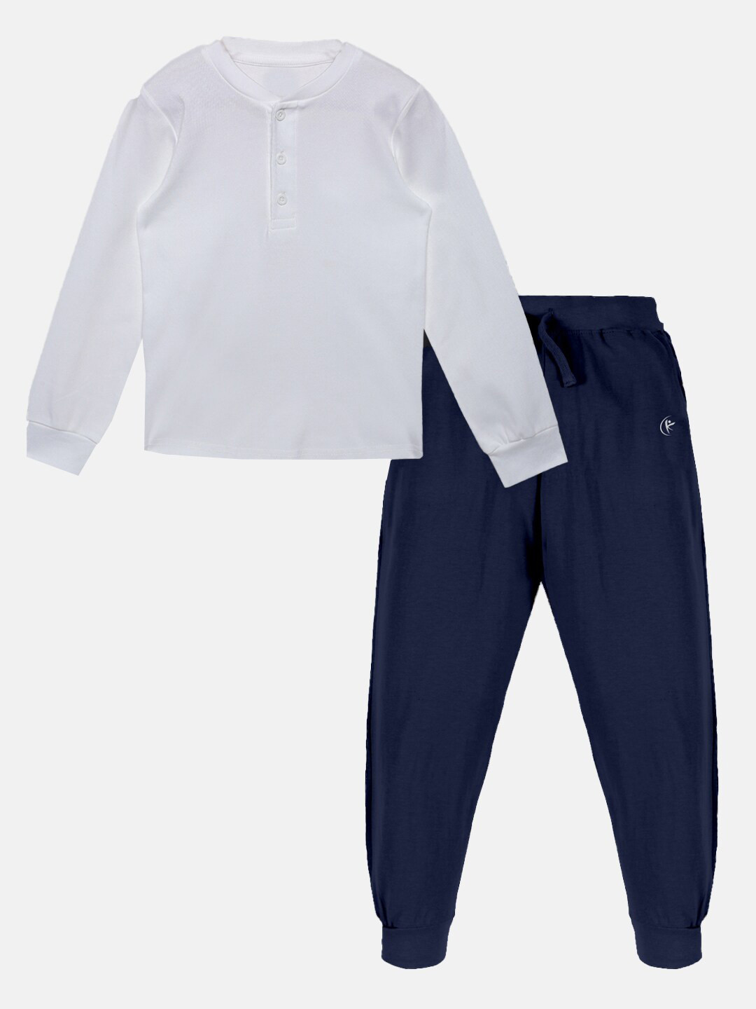

KiddoPanti Boys Pure Cotton T-shirt With Trousers, White
