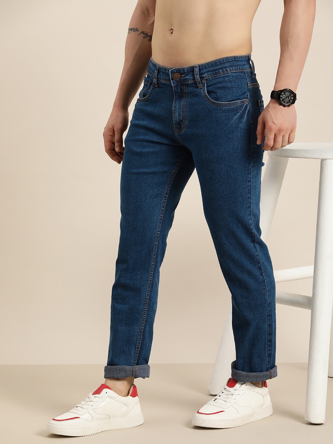 

HERE&NOW Men Smart Stretchable Jeans, Blue