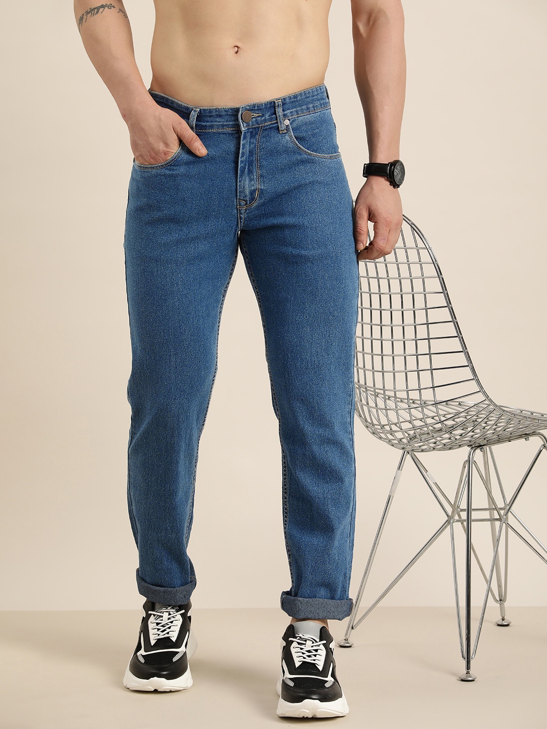 

HERE&NOW Men Smart Stretchable Jeans, Blue
