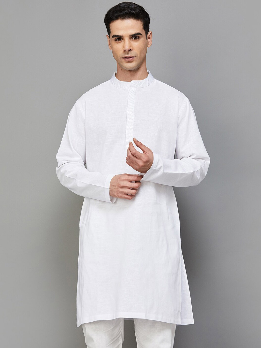 

Melange by Lifestyle Mandarin Collar Kurta, White