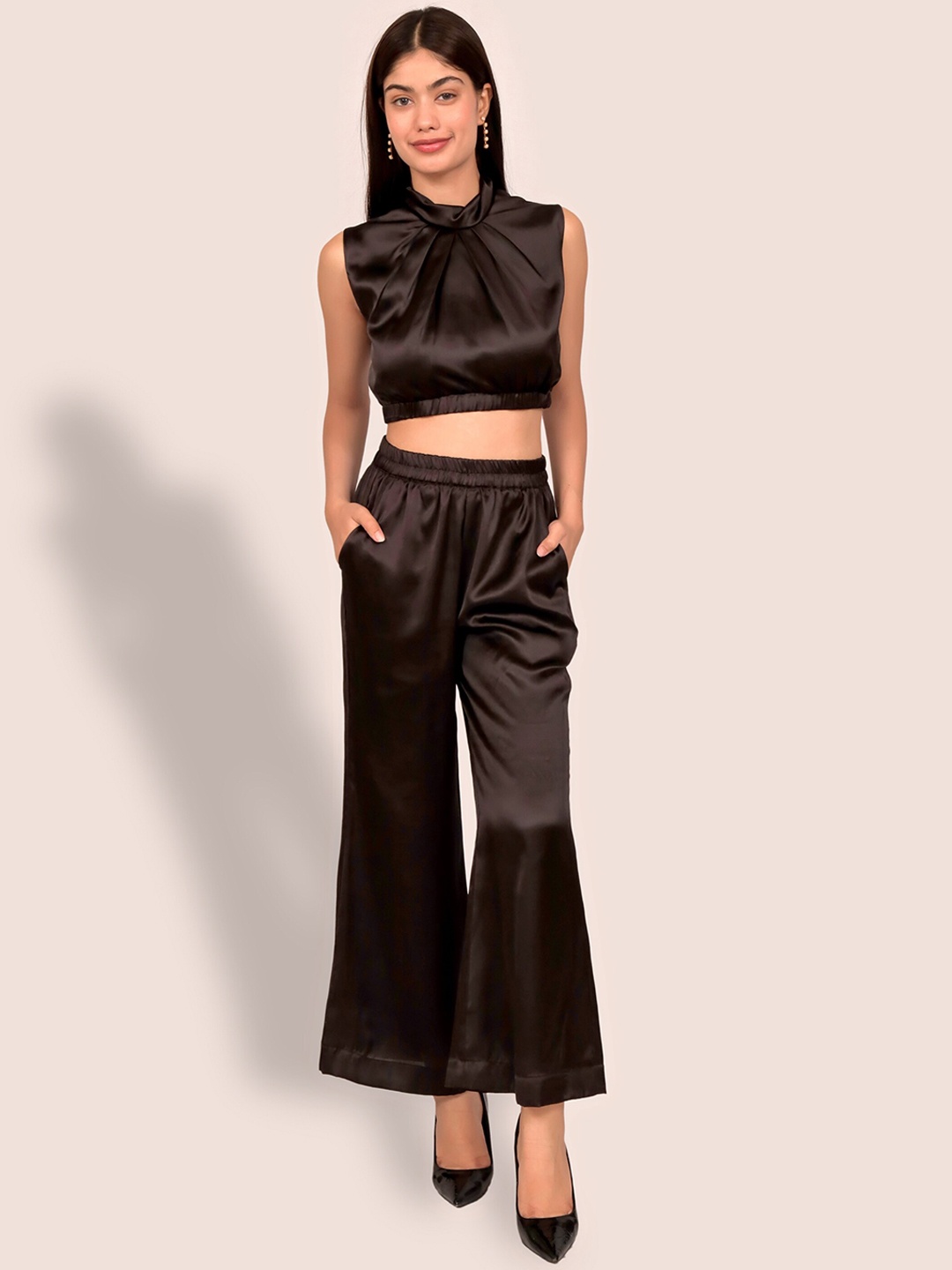 

Justin Whyte High Neck Top and Trousers, Black
