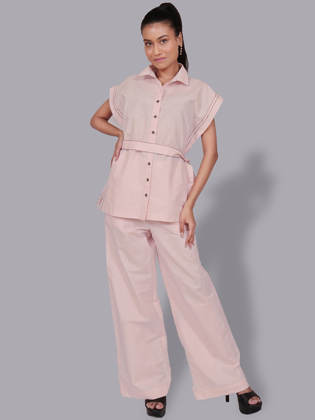 

Justin Whyte Shirt With Trouser Co-Ords, Pink