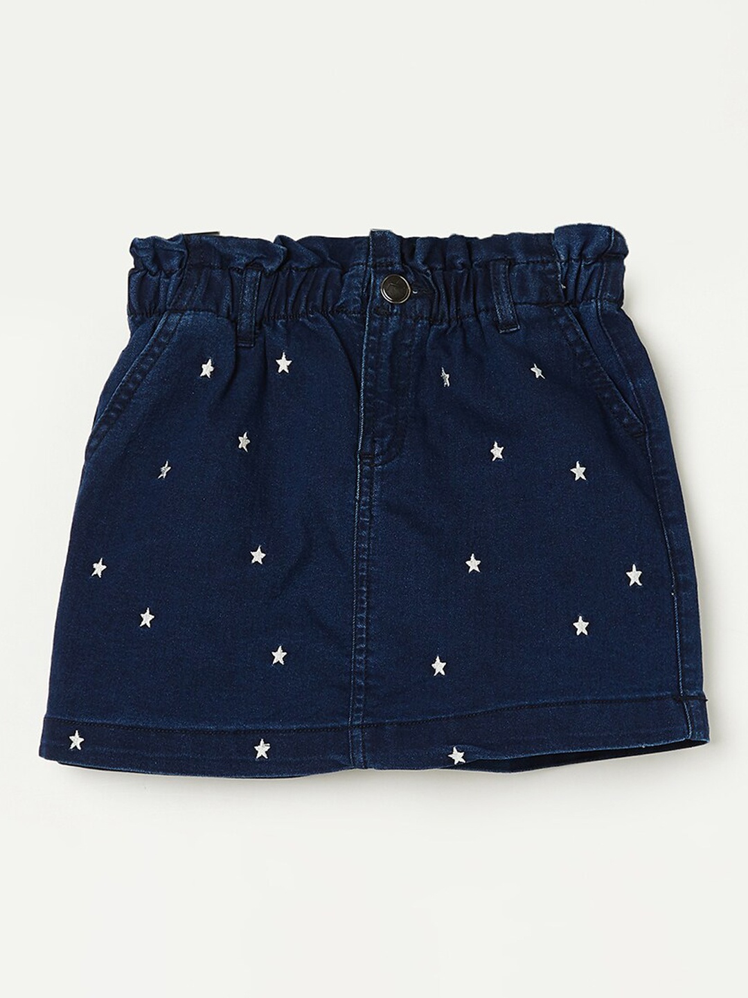 

Fame Forever by Lifestyle Girls Graphic Printed Pure Cotton A-Line Mini Skirt, Blue