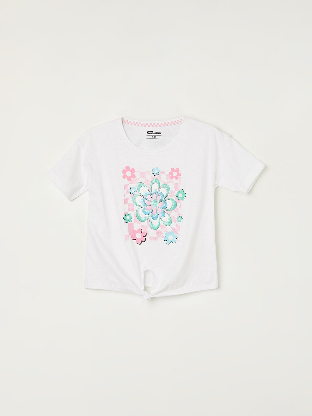 

Fame Forever by Lifestyle Girls Floral Printed Cotton T-shirt, White