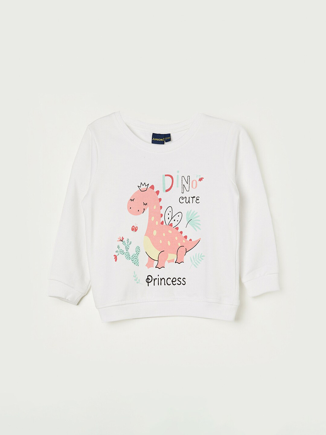 

Juniors by Lifestyle Girls Graphic Printed Cotton Pullover, White