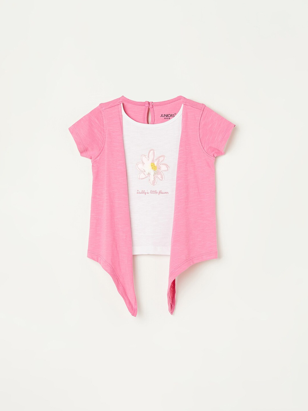 

Juniors by Lifestyle Girls Floral Printed Cotton T-shirt, Pink