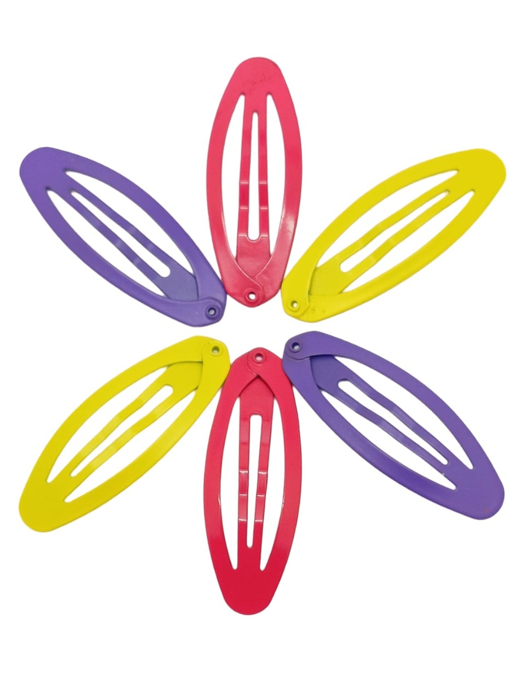 

FEMMIBELLA Girls Set of 6 Tic Tac Hair Clips, Yellow