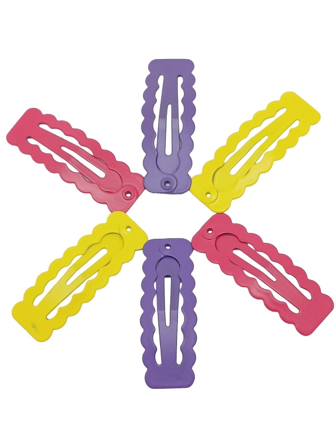 

FEMMIBELLA Girls Set of 6 Tic Tac Hair Clips, Purple