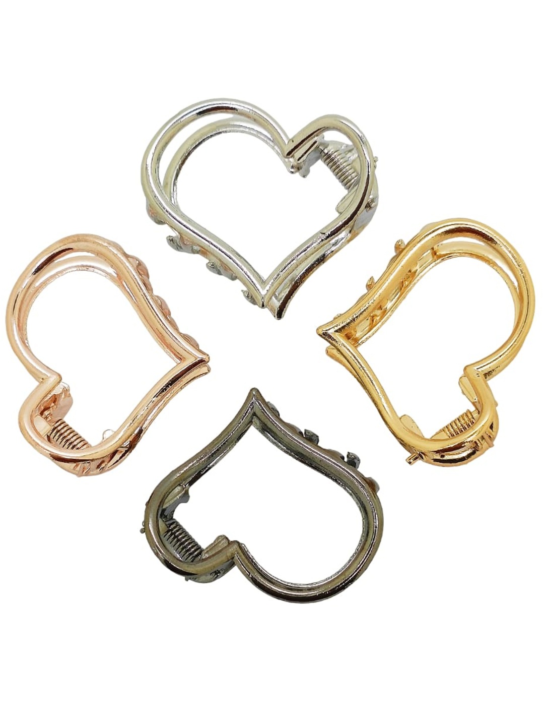 

FEMMIBELLA Women Set of 4 Claw Clips, Gold