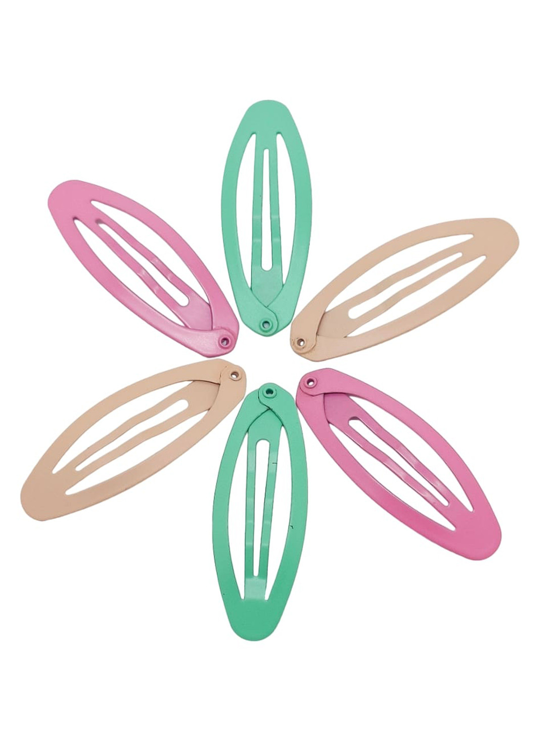 

FEMMIBELLA Girls Set of 6 Tic Tac Hair Clips, Pink