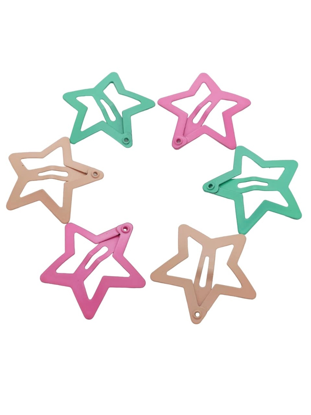 

FEMMIBELLA Girls Set of 6 Tic Tac Hair Clips, Pink