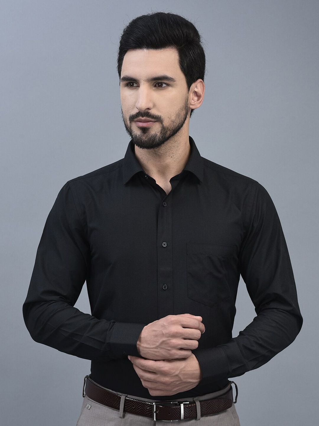 CANOE Relaxed Tailored Fit Formal Shirt, Black