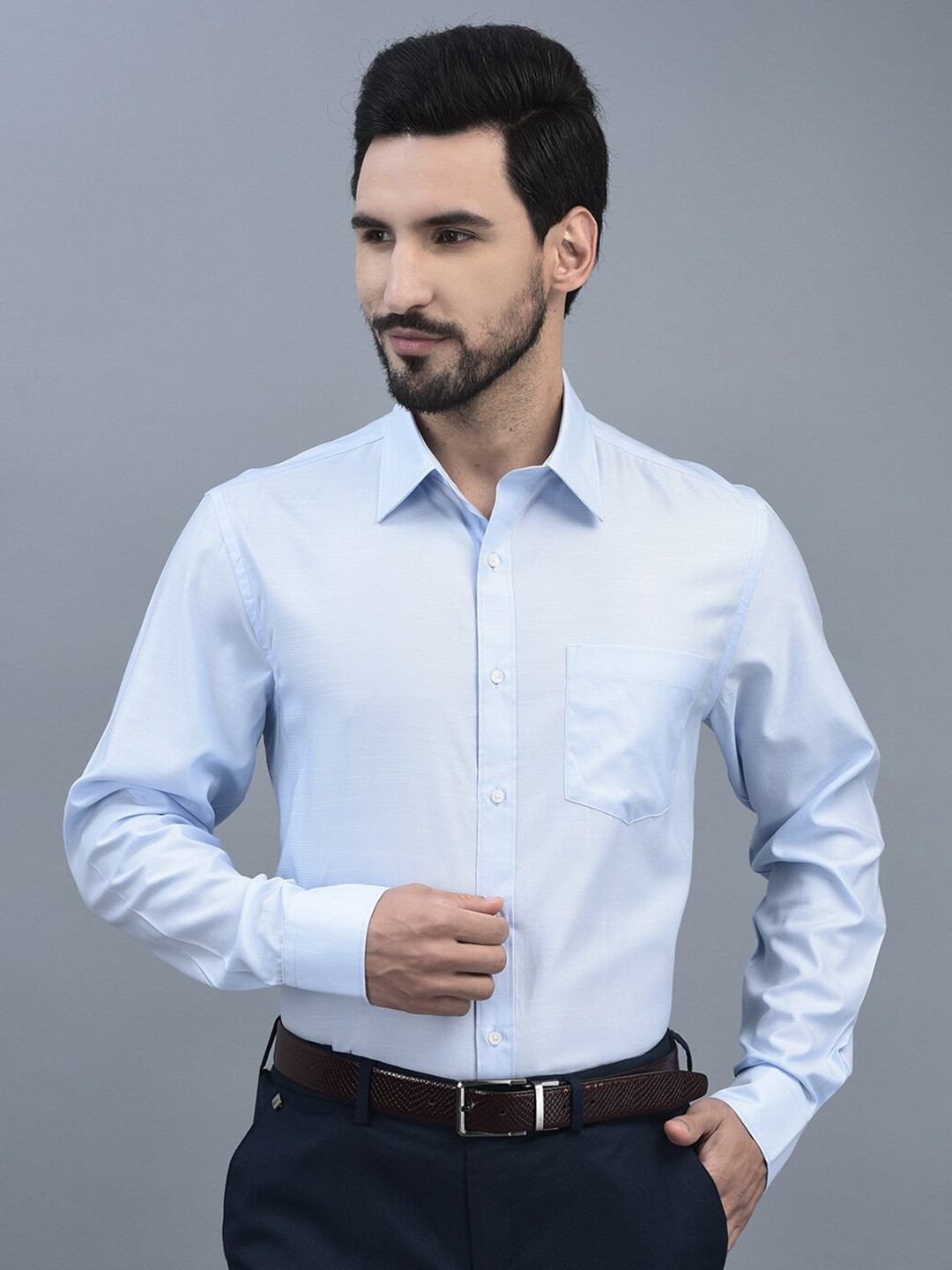 

CANOE Relaxed Tailored Fit Cotton Formal Shirt, Blue