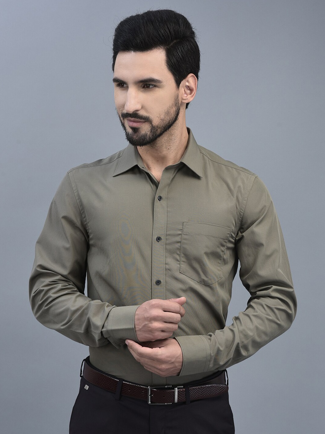 

CANOE Relaxed Tailored Fit Formal Shirt, Olive