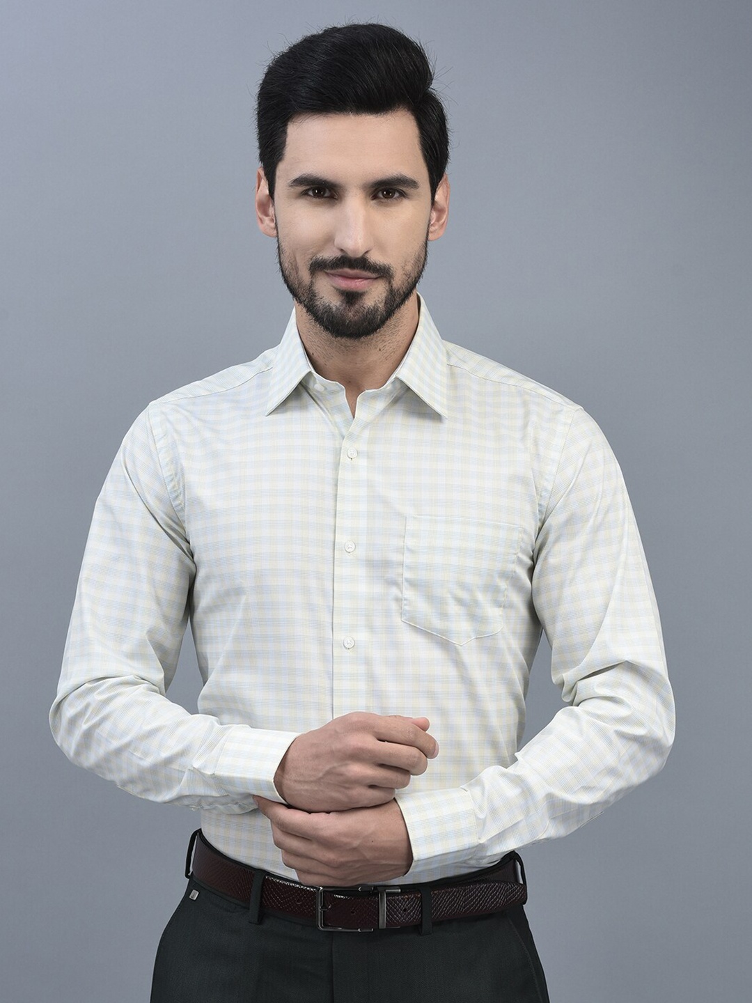 

CANOE Relaxed Tartan Checked Tailored Fit Cotton Formal Shirt, Yellow