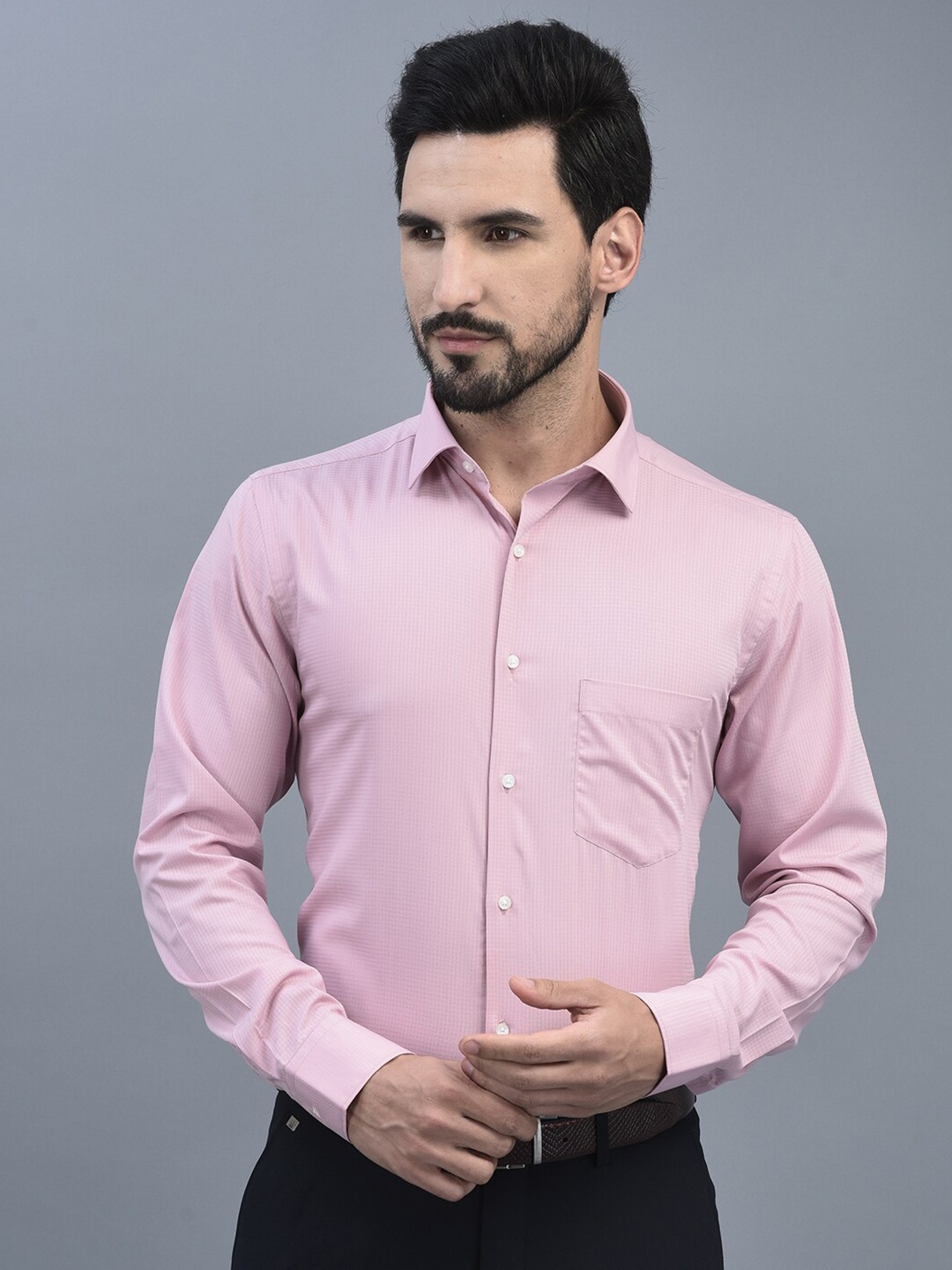 

CANOE Relaxed Tailored Fit Opaque Checked Formal Shirt, Pink