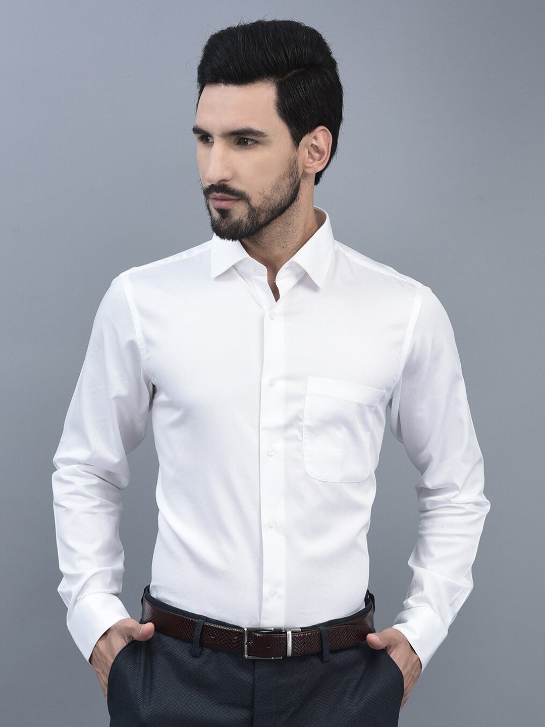 

CANOE Relaxed Tailored Fit Opaque Twill Formal Shirt, White