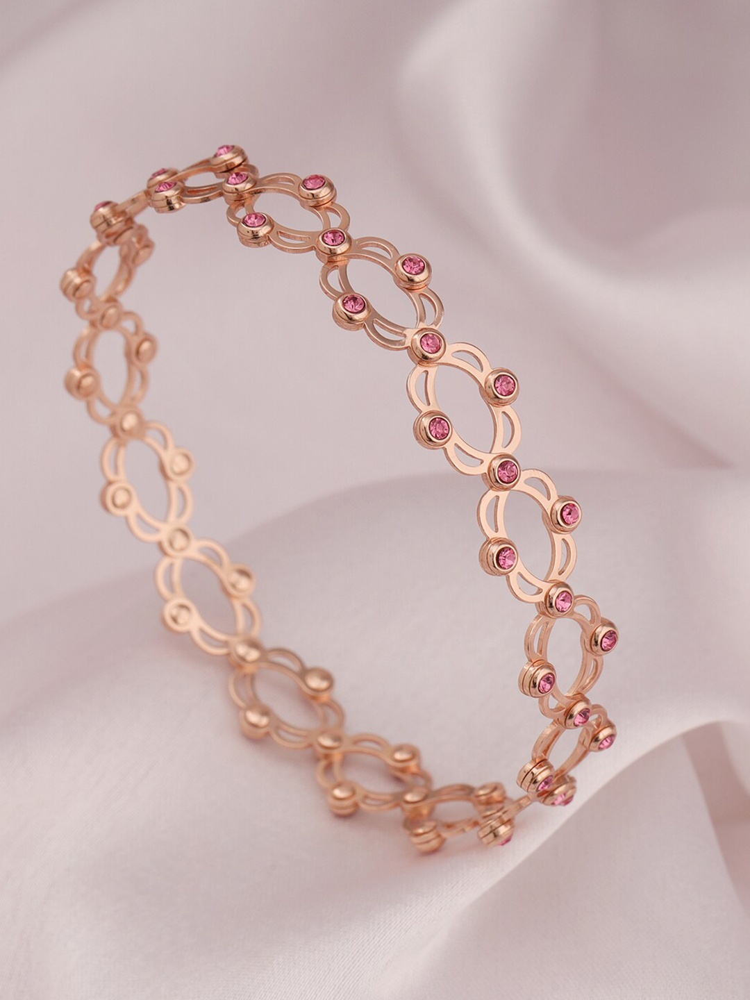 

GIVA Women Sterling Silver Rose Gold-Plated Bangle-Style Bracelet