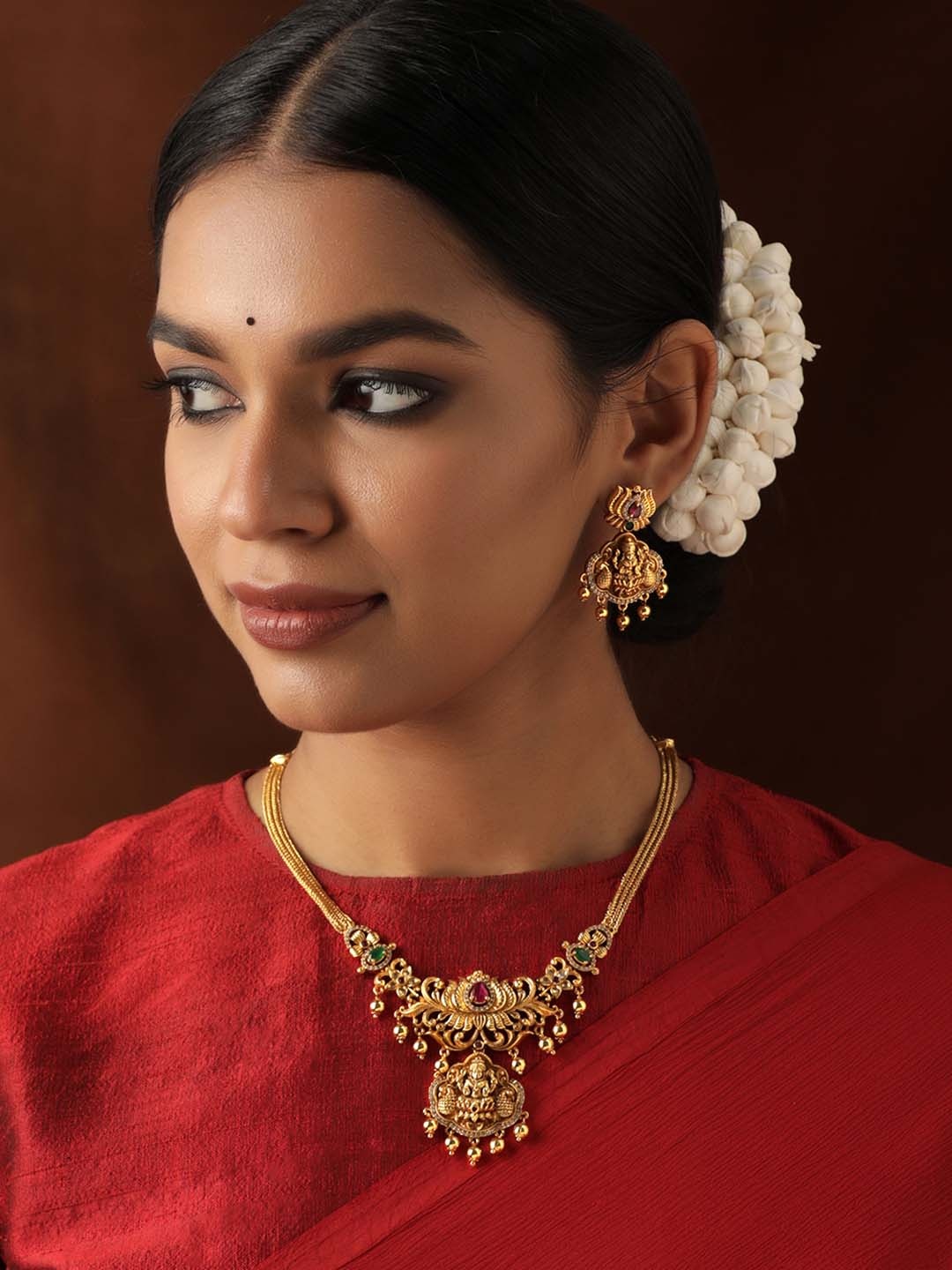 

Rubans 22K Gold-Plated CZ Studded Beaded Jewellery Set