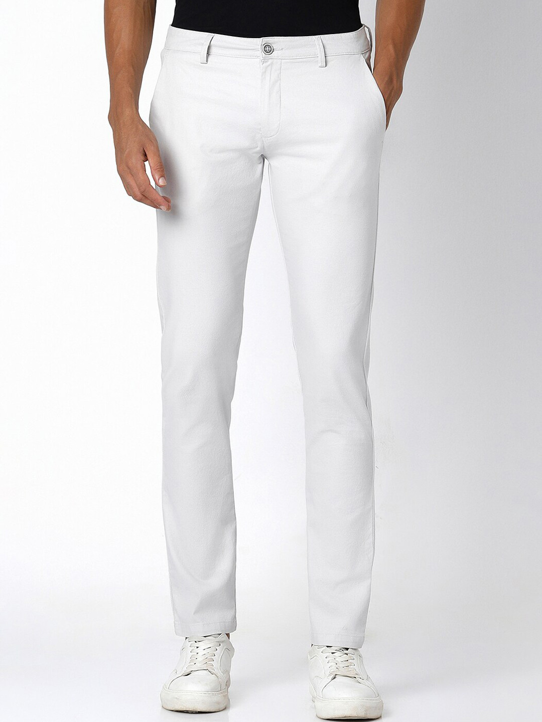 

Peter England Casuals Men Mid-Rise Skinny Fit Trousers, Grey