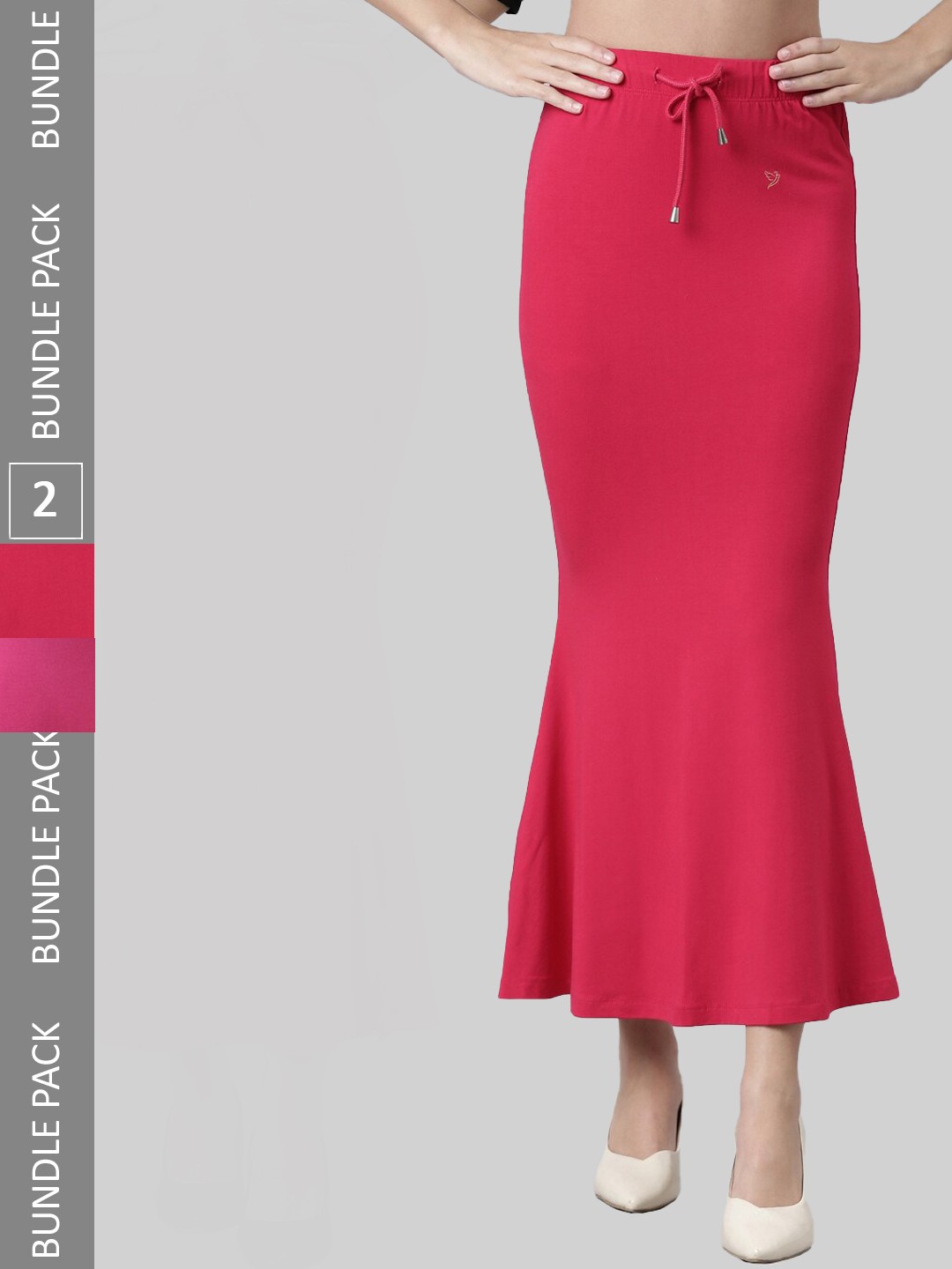 

TWIN BIRDS Pack Of 2 Mid-Rise Saree Shapewear, Pink