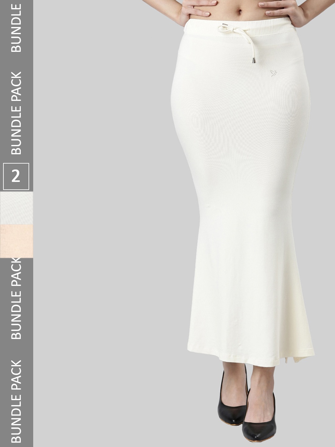 

TWIN BIRDS Pack Of 2 Mid-Rise Saree Shapewear, Beige