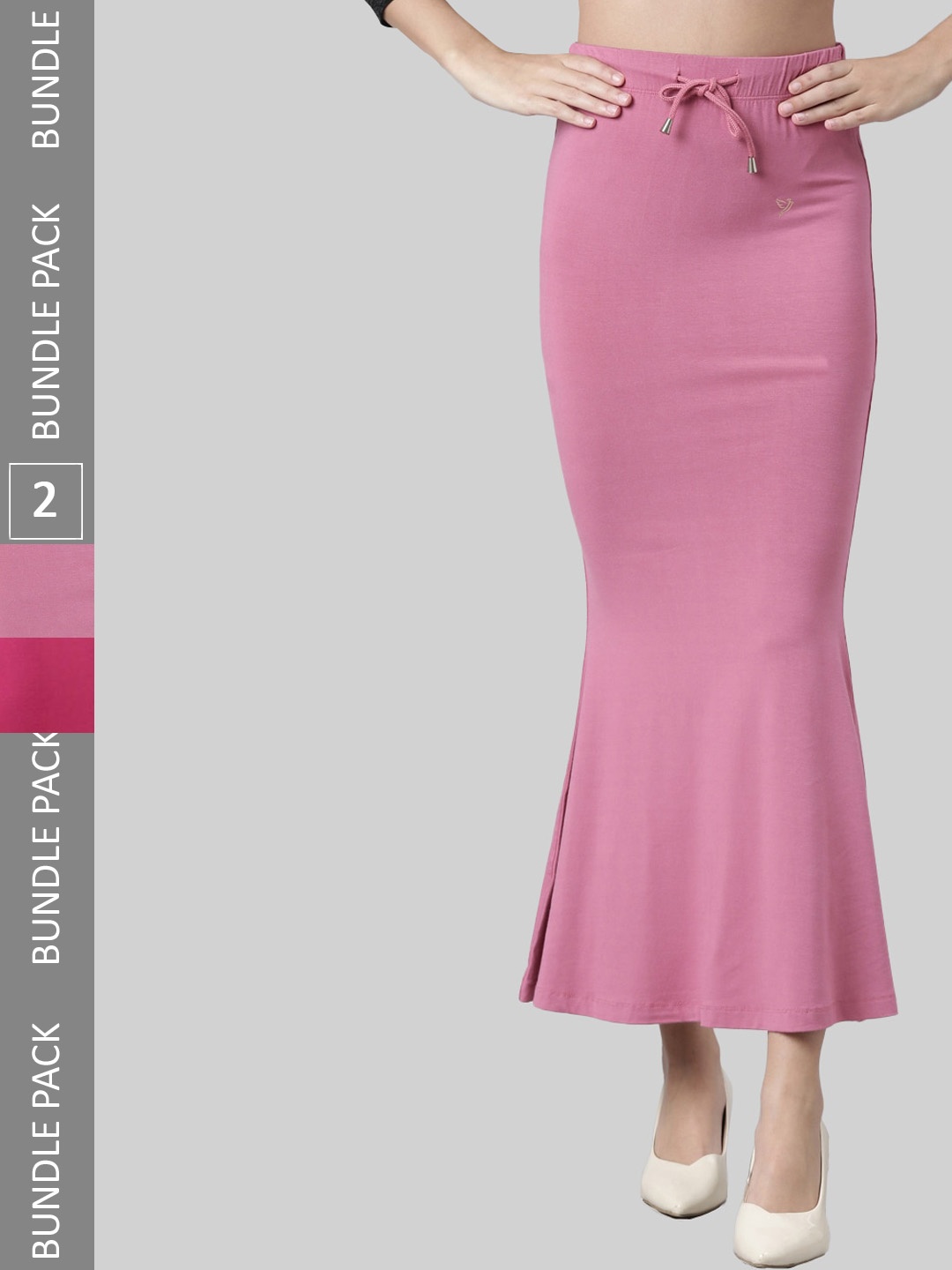 

TWIN BIRDS Pack Of 2 Mid-Rise Saree Shapewear, Pink