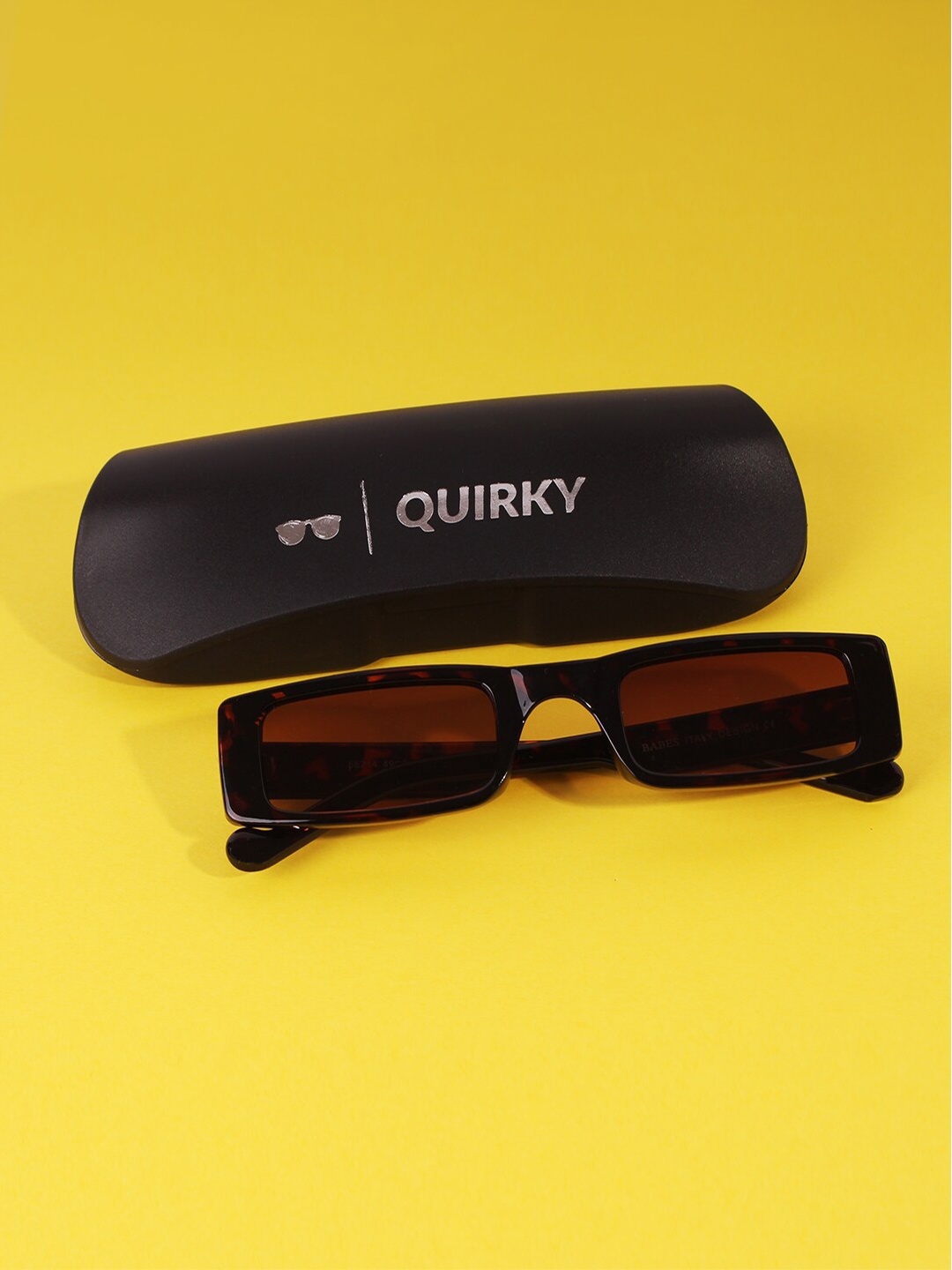 

QUIRKY Unisex Rectangle UV Protected Lens Sunglasses, Brown