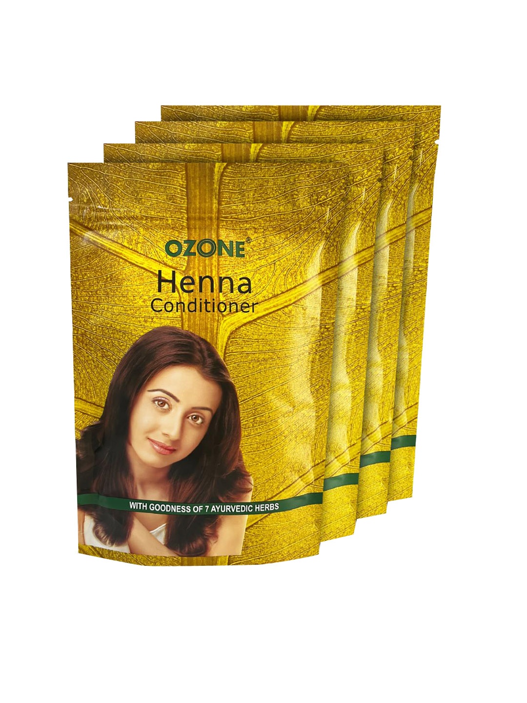 

Ozone Set Of 4 100% Organic Henna Conditioner Mehndi with 7 Ayurvedic Herbs - 200g Each, Yellow