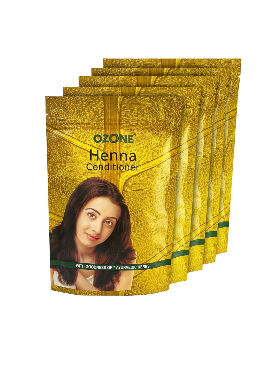 

Ozone Set Of 5 100% Organic Henna Conditioner Mehndi with 7 Ayurvedic Herbs - 200g Each, Yellow