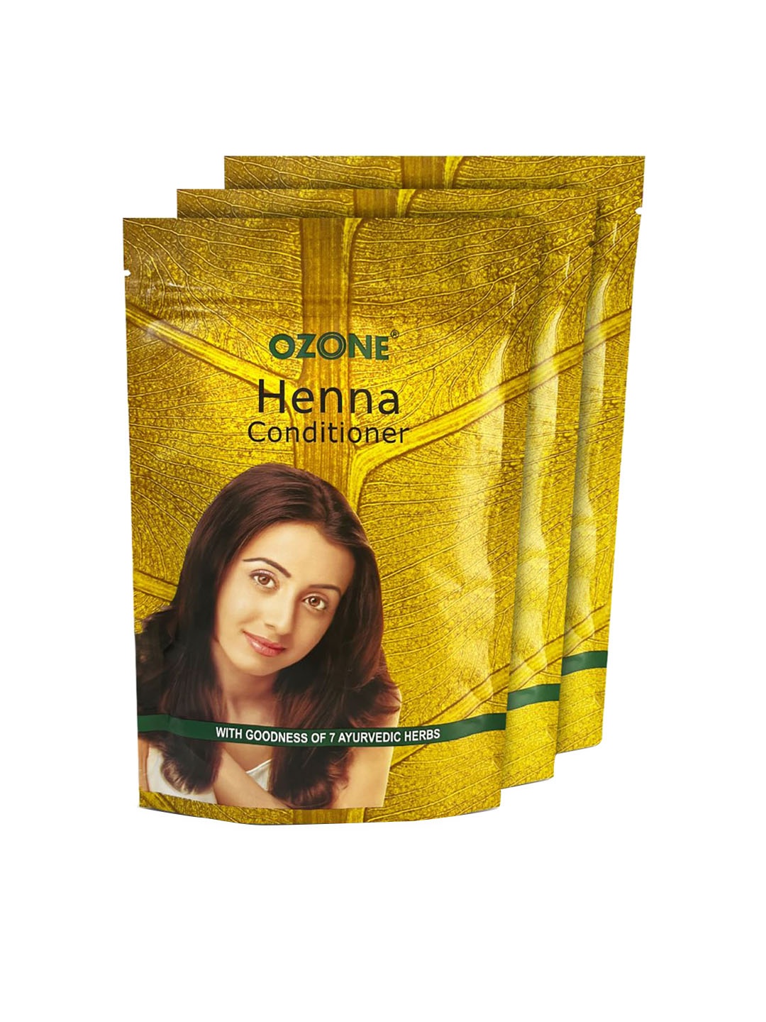 

Ozone Set Of 3 100% Organic Henna Conditioner Mehndi with 7 Ayurvedic Herbs - 200g Each, Yellow