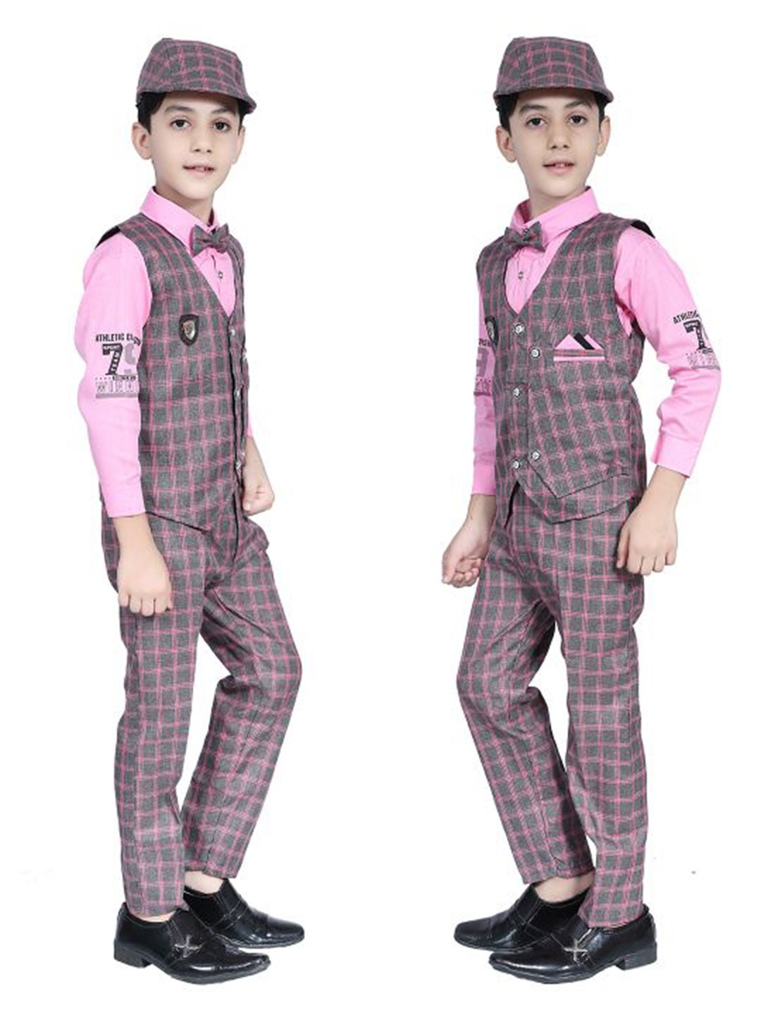 

BAESD Boys Pure Cotton Shirt & Trousers With Waistcoat, Pink