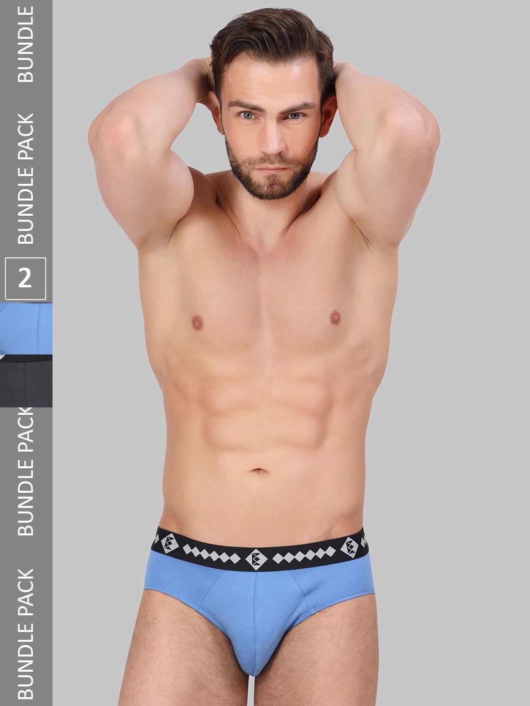 

Zombom Pack Of 2 Basic Briefs BDBR_COMBO_BLACK-SKY_M, Blue