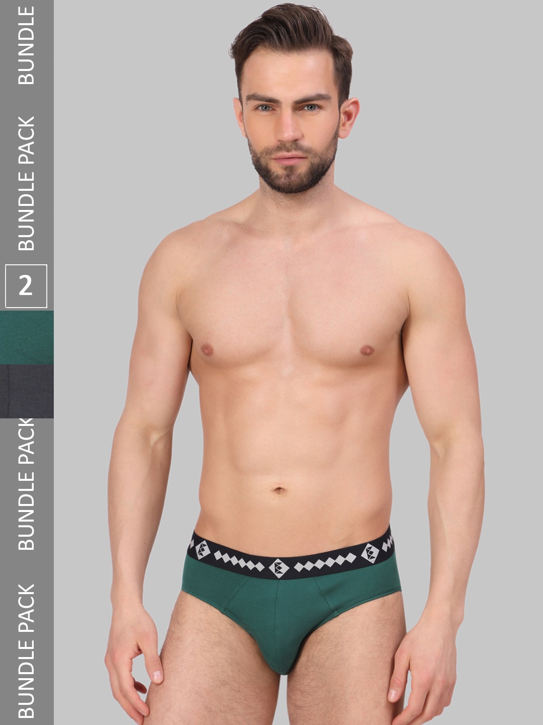 

Zombom Pack Of 2 Basic Briefs BDBR_COMBO_BLACK-GREEN_M