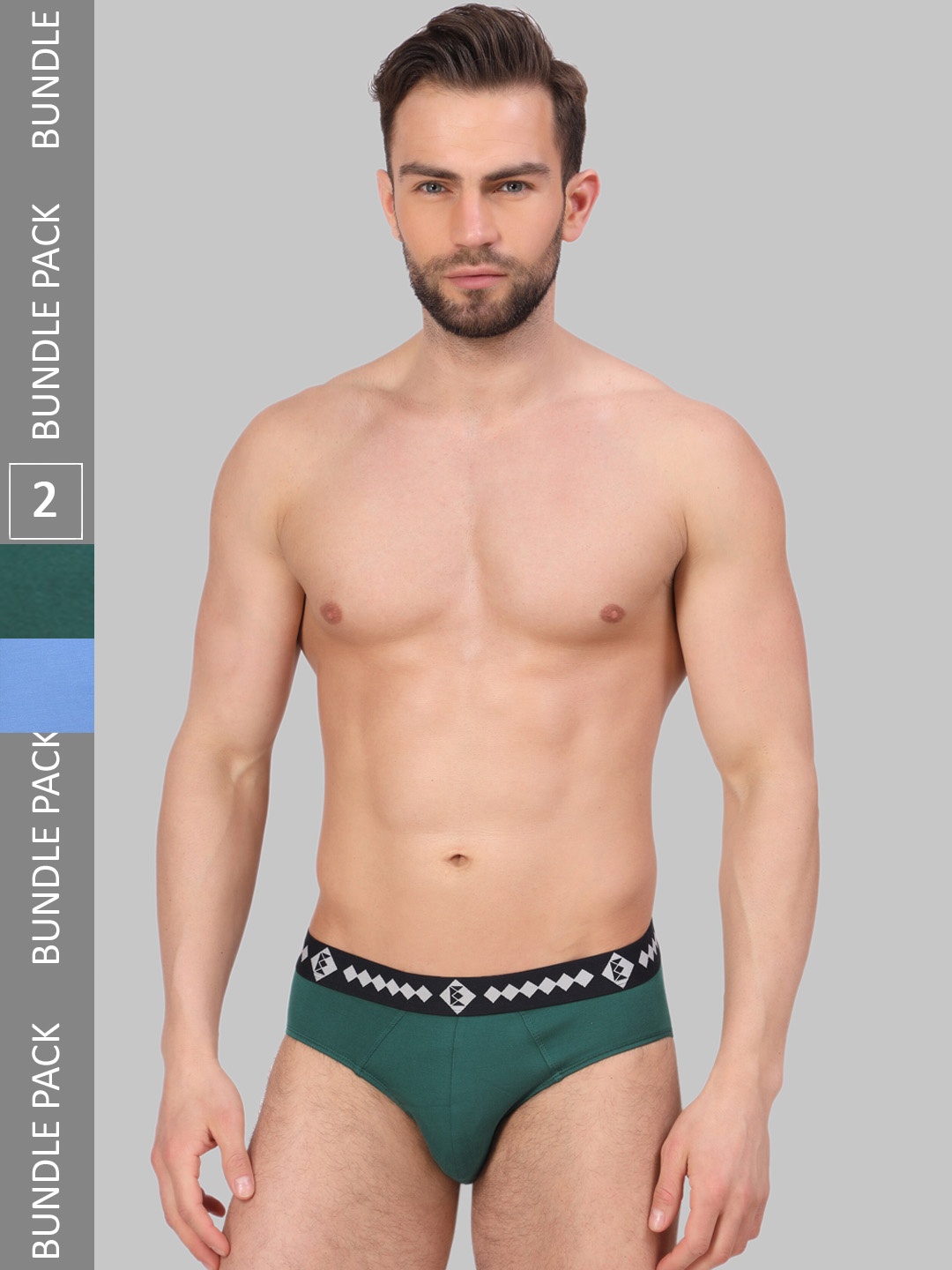 

Zombom Pack Of 2 Basic Briefs BDBR_COMBO_GREEN-SKY_M