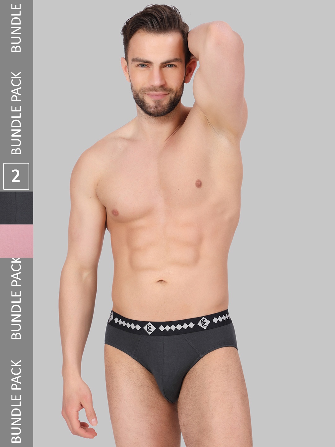 

Zombom Pack Of 2 Basic Briefs BDBR_COMBO_PINK-BLACK_M