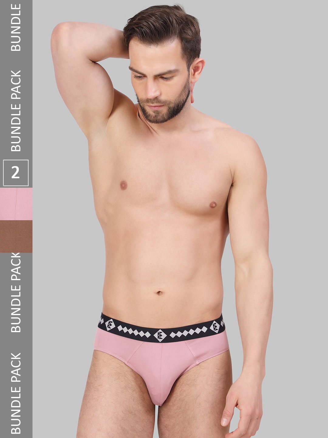 

Zombom Pack Of 2 Basic Briefs BDBR_COMBO_PINK-BROWN_M