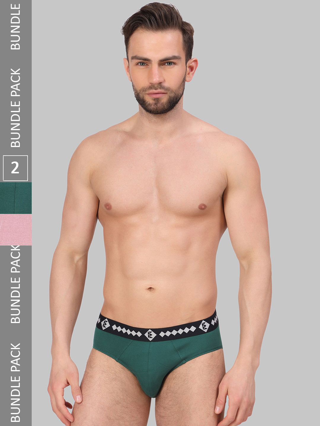 

Zombom Pack Of 2 Basic Briefs BDBR_COMBO_PINK-GREEN_M